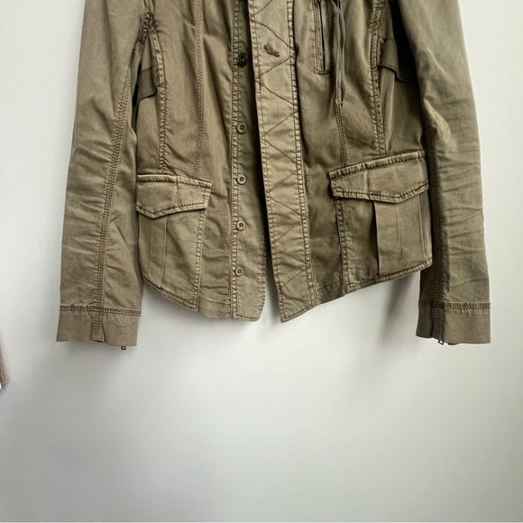 Anthropologie Marrakech Aylen Field Jacket Green Utility Medium Moto Military - Picture 7 of 15